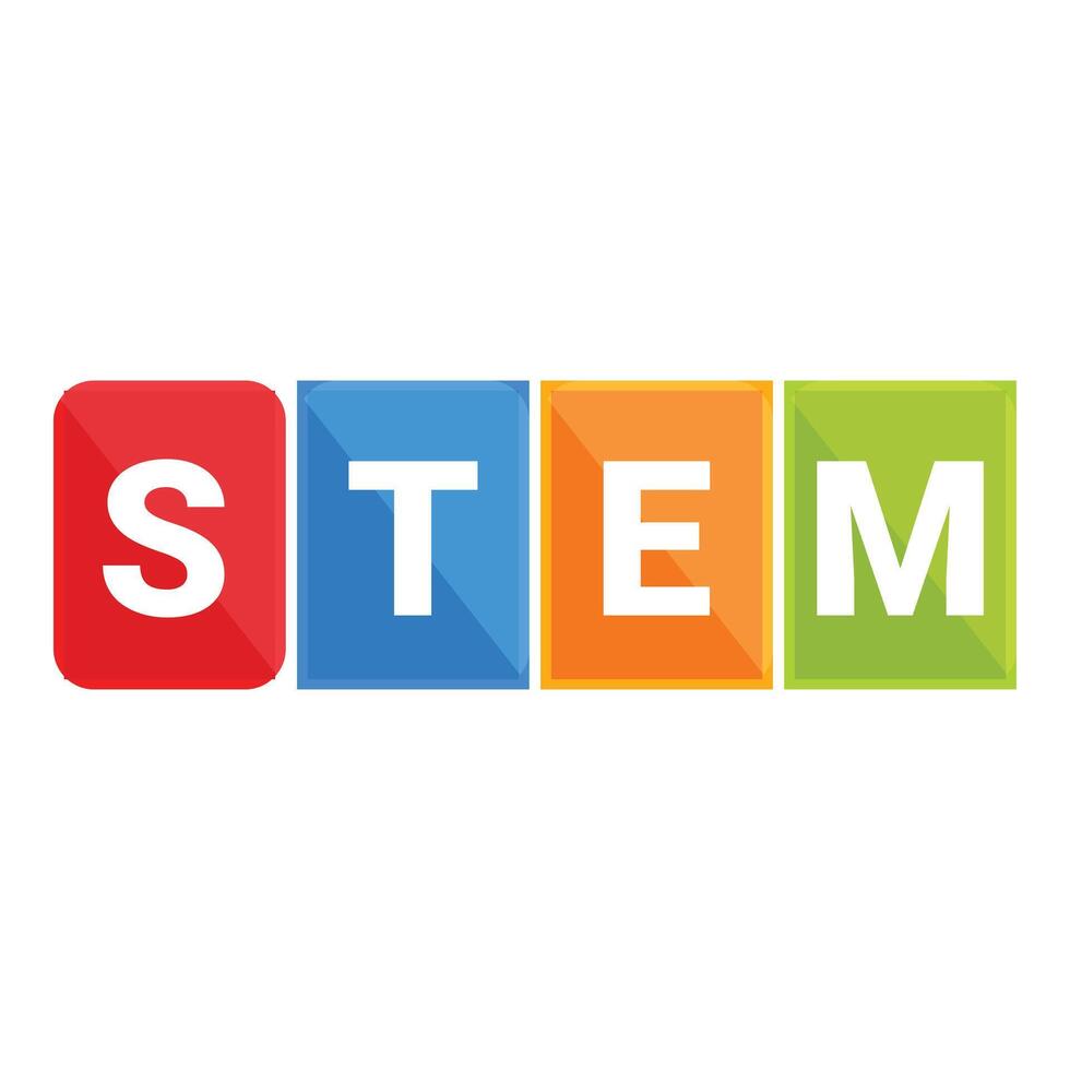 Stem concept illustrated with colorful squares vector