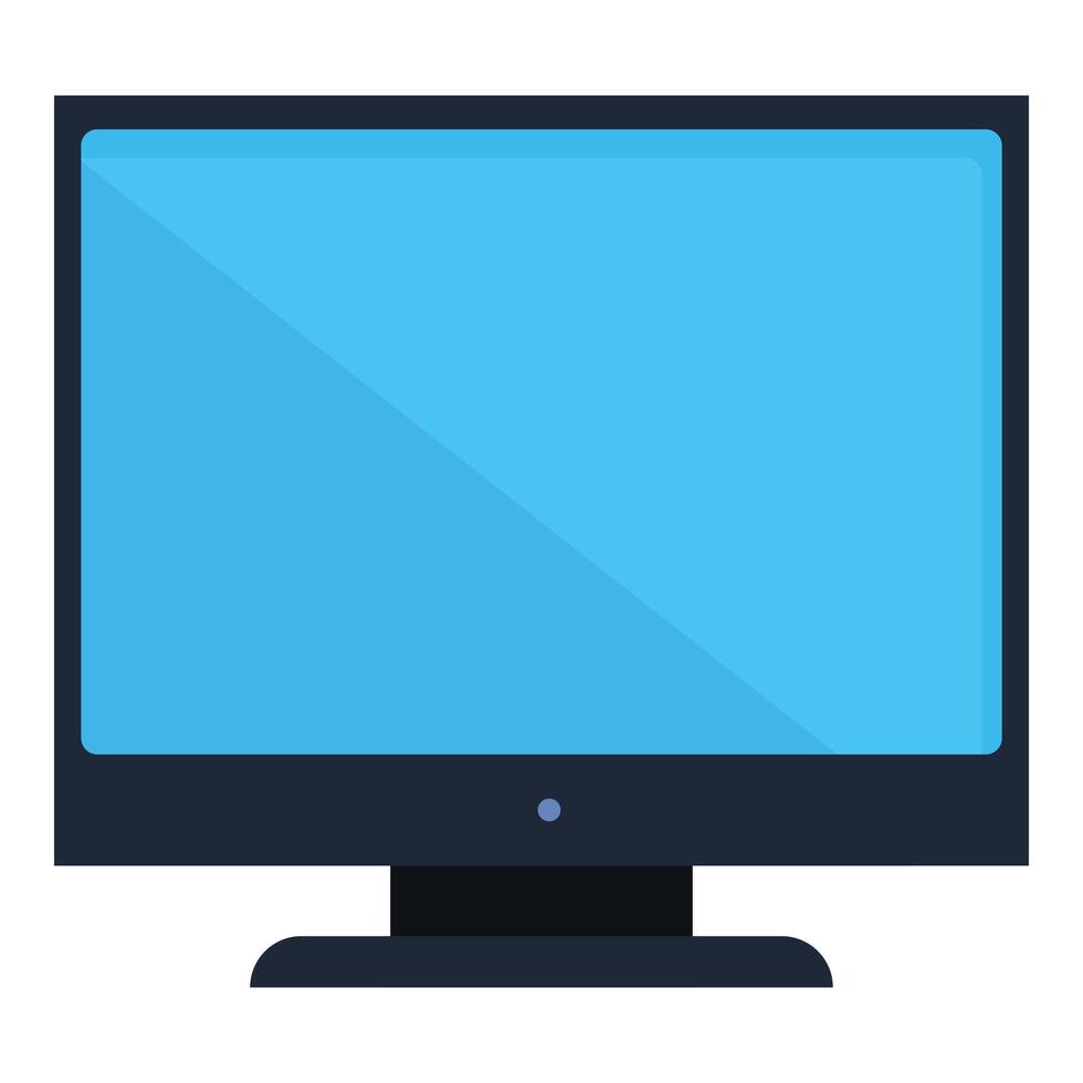 Modern desktop computer monitor displaying blue screen vector