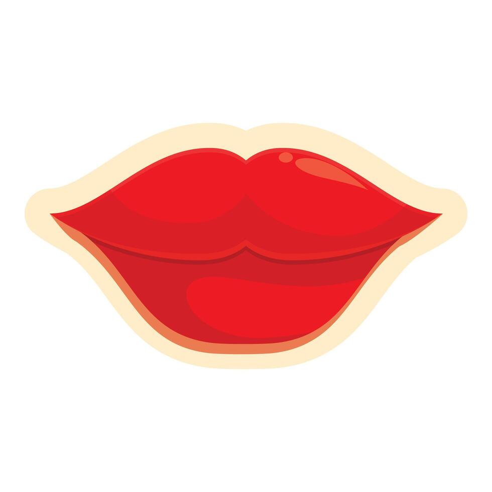 Red lips showing passionate kissing expression vector