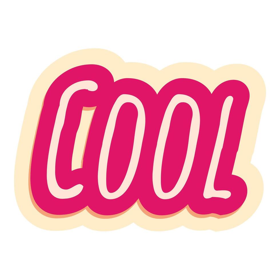 Cool sticker design with pink bold text and yellow border vector