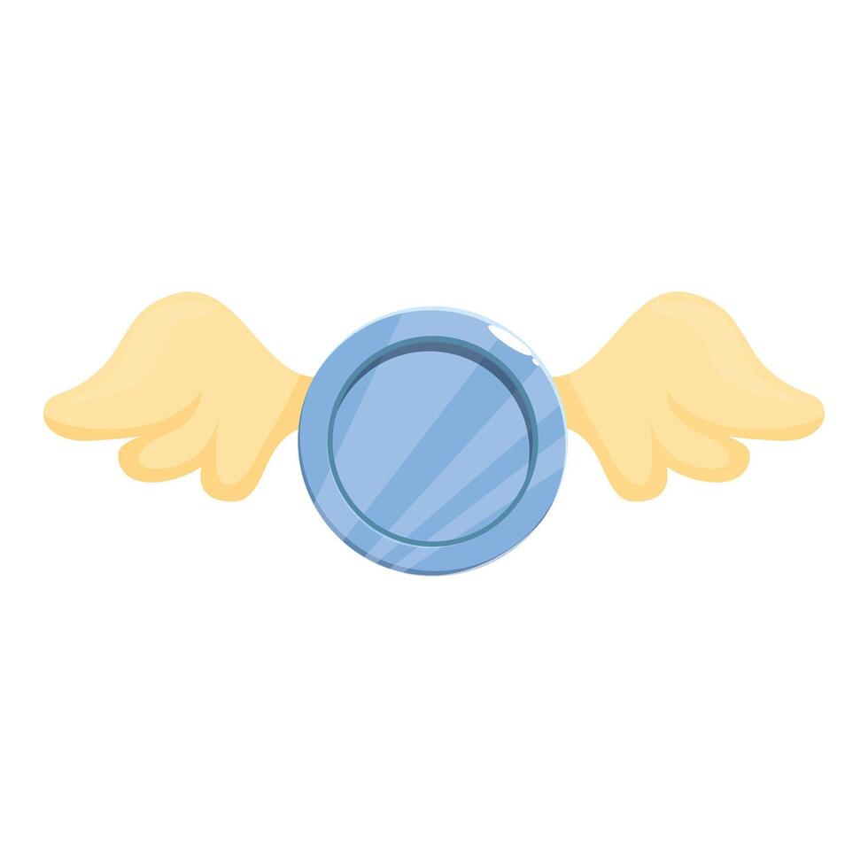 Blue coin with wings is flying away vector