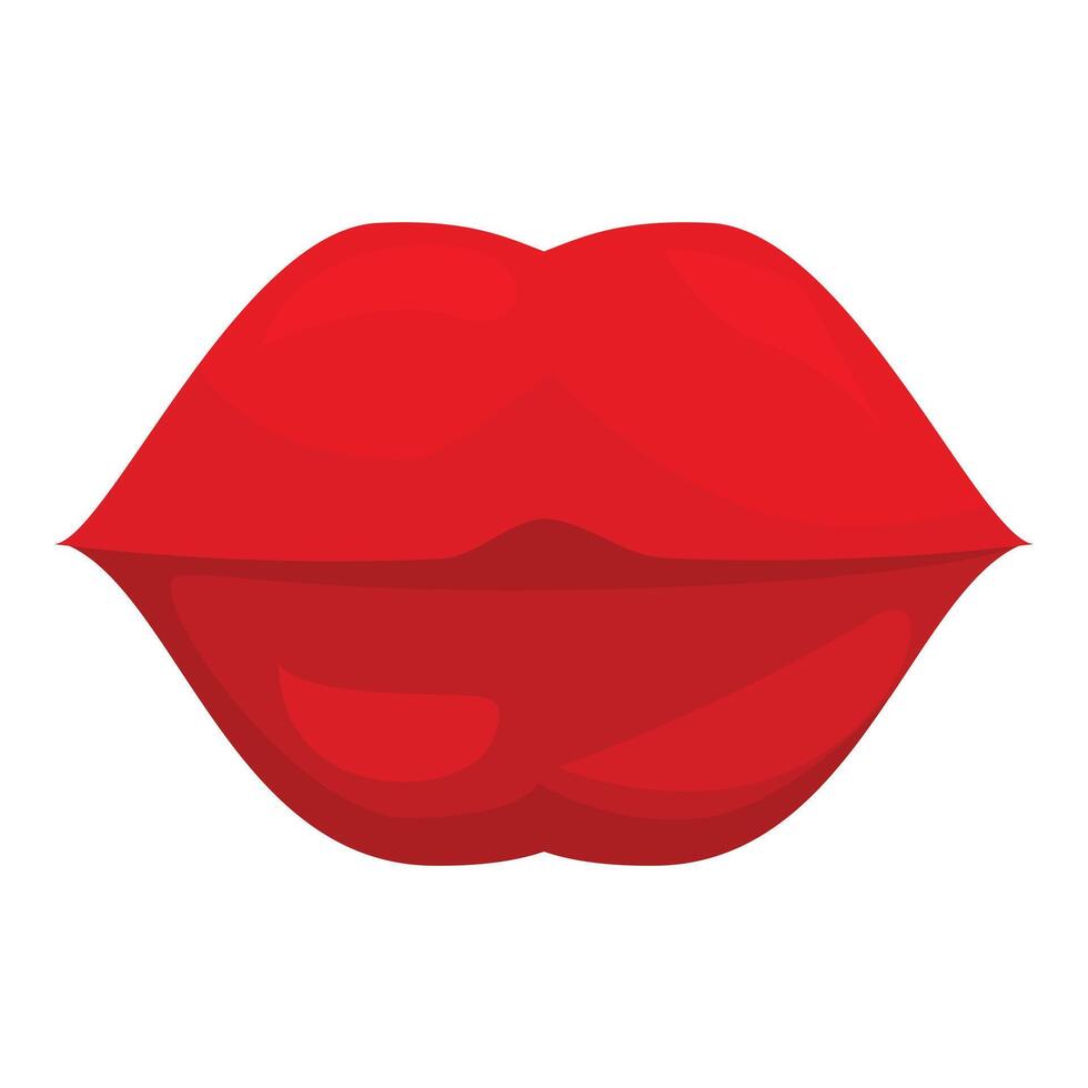 Red lips showing kissing gesture on white background vector