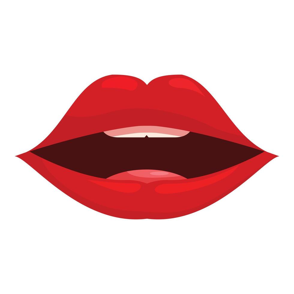Red lips showing mouth open speaking talking vector