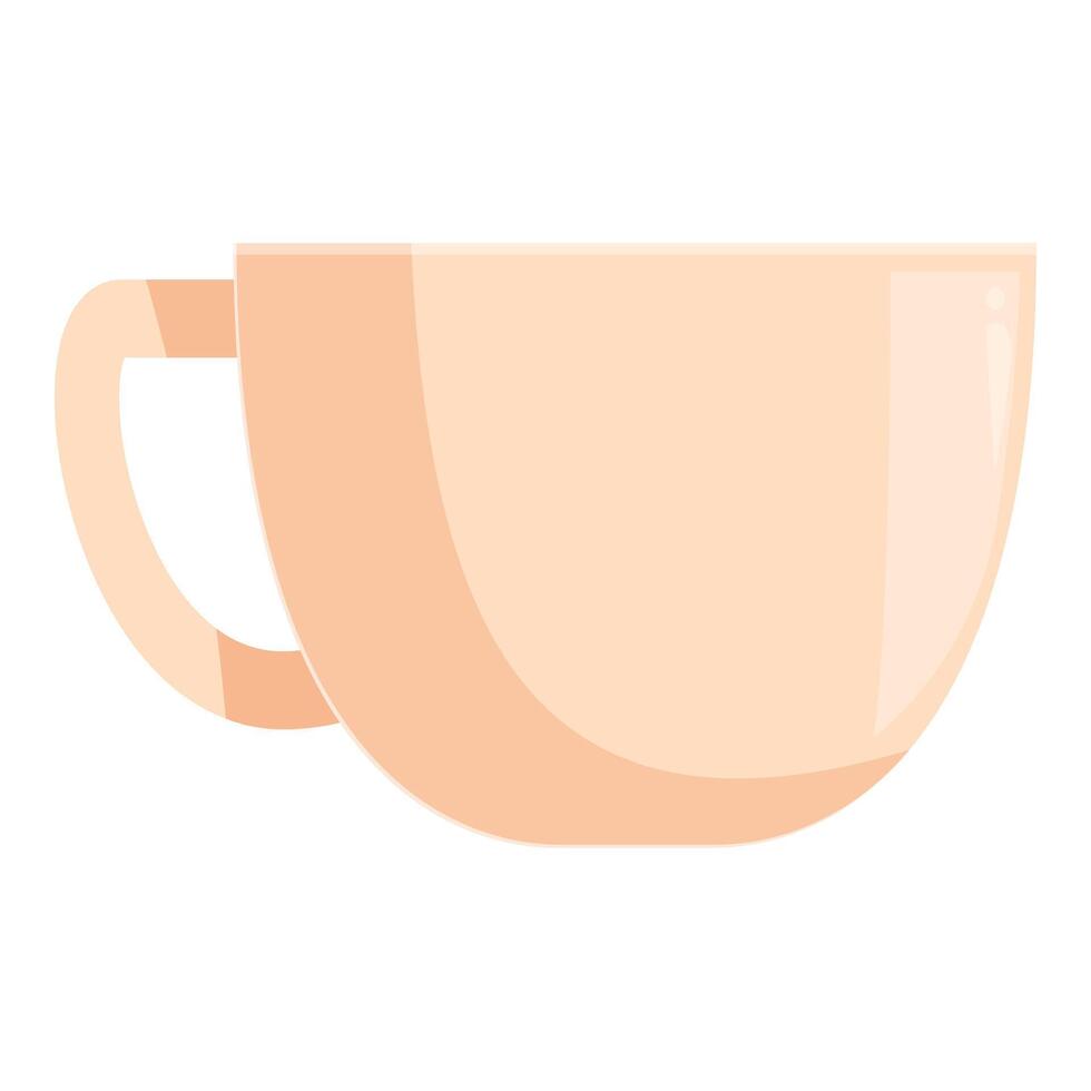 Empty beige coffee cup standing on white background vector