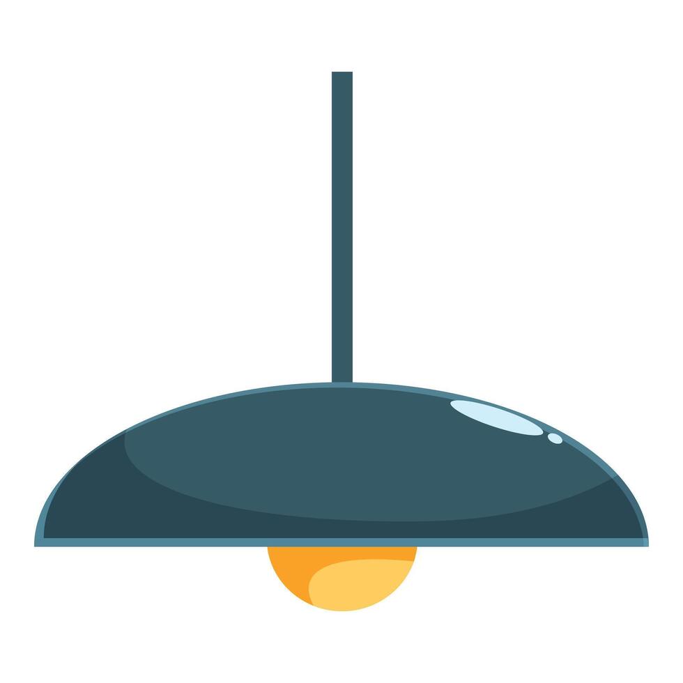 Modern hanging ceiling lamp illuminating room with warm light vector