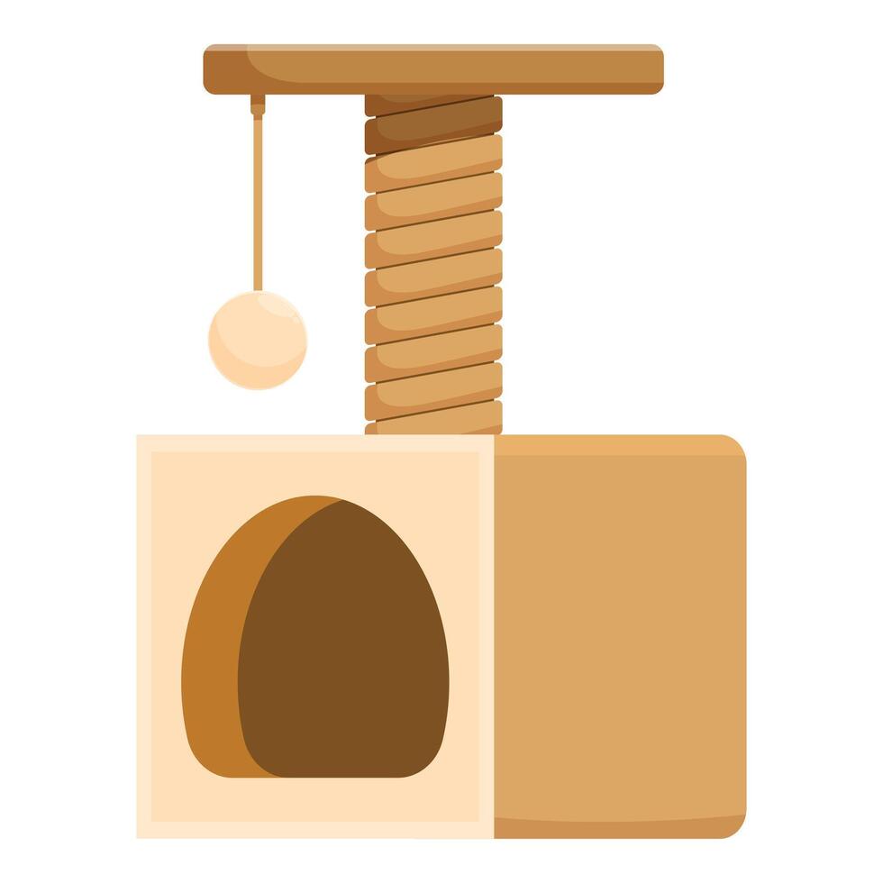 Cat tree scratching post providing hours of fun and clawing pleasure vector