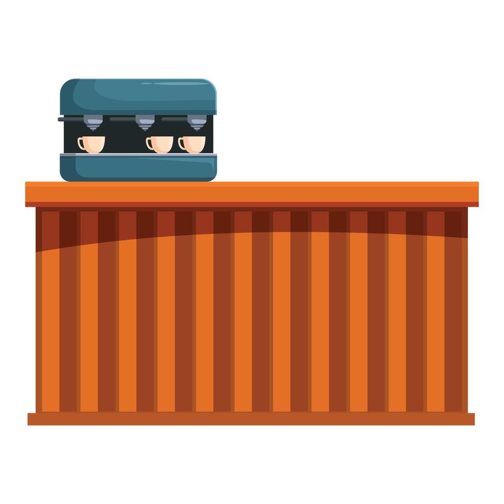 Professional coffee machine standing on counter in cafe vector