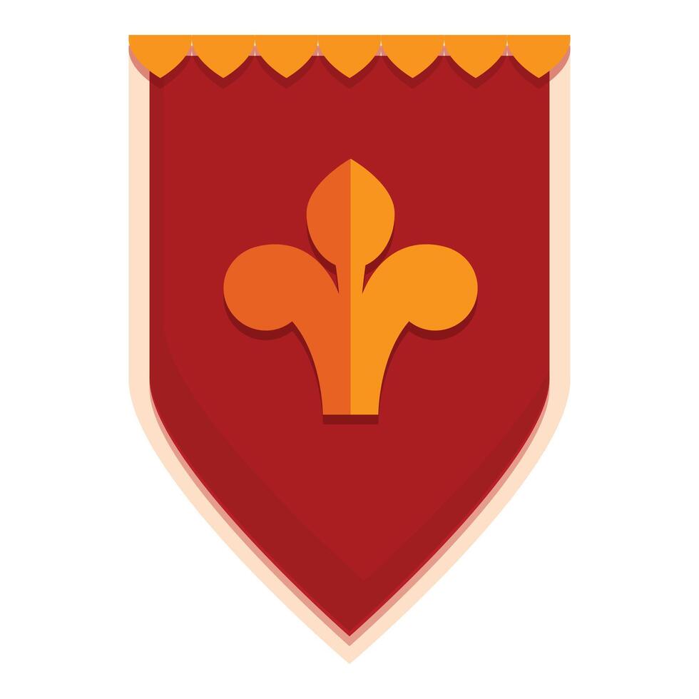 Red royal banner with golden fleur de lis showing monarchy vector