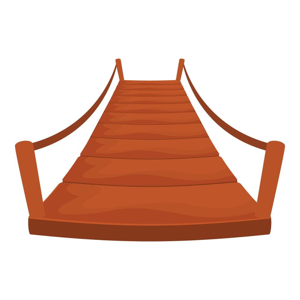 Wooden suspension bridge leading to nowhere isolated on white background vector