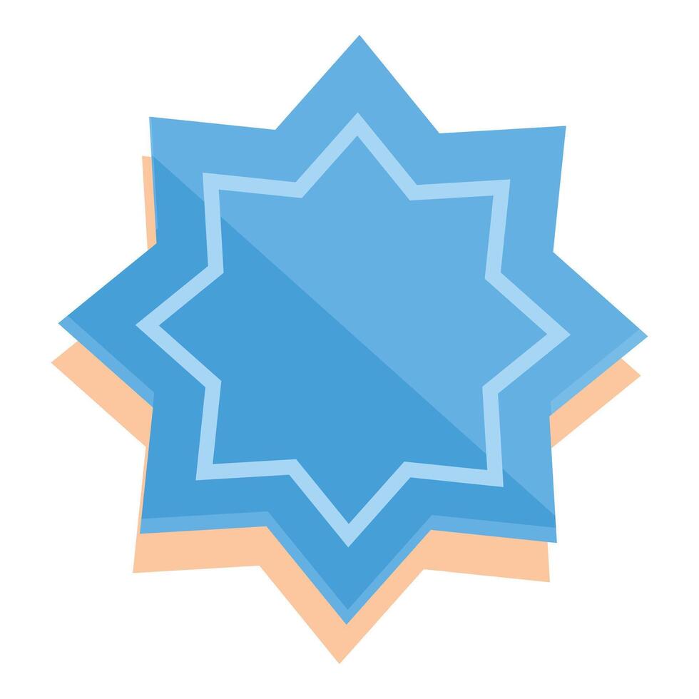Blue eight pointed star representing quality guarantee vector
