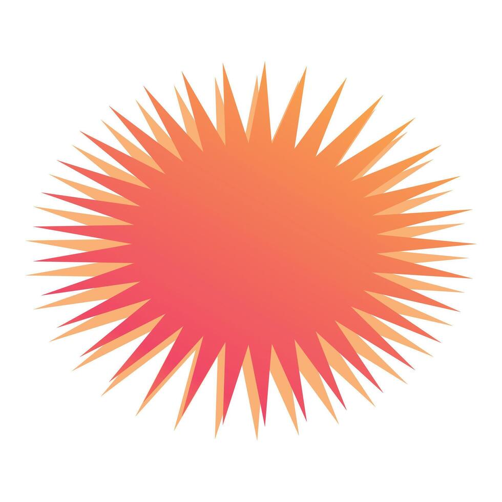 Abstract spiky circle design element with gradient filling the shape vector