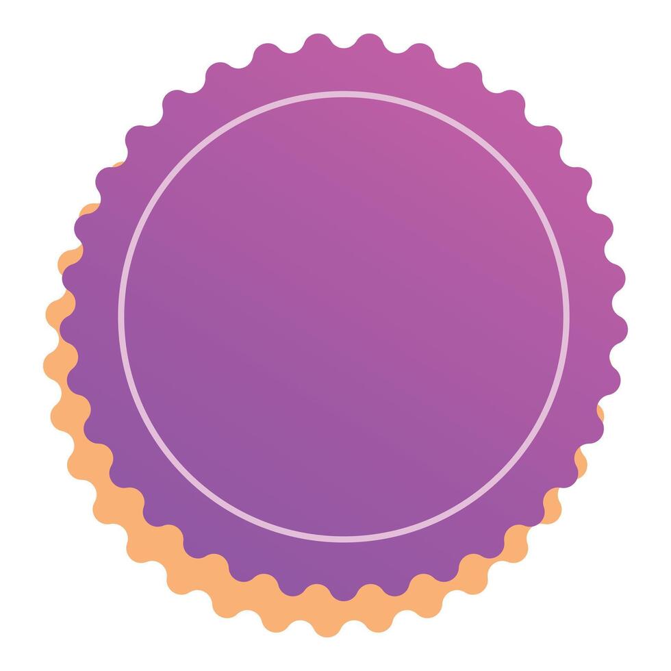 Round purple gradient sticker with scalloped edge for branding vector