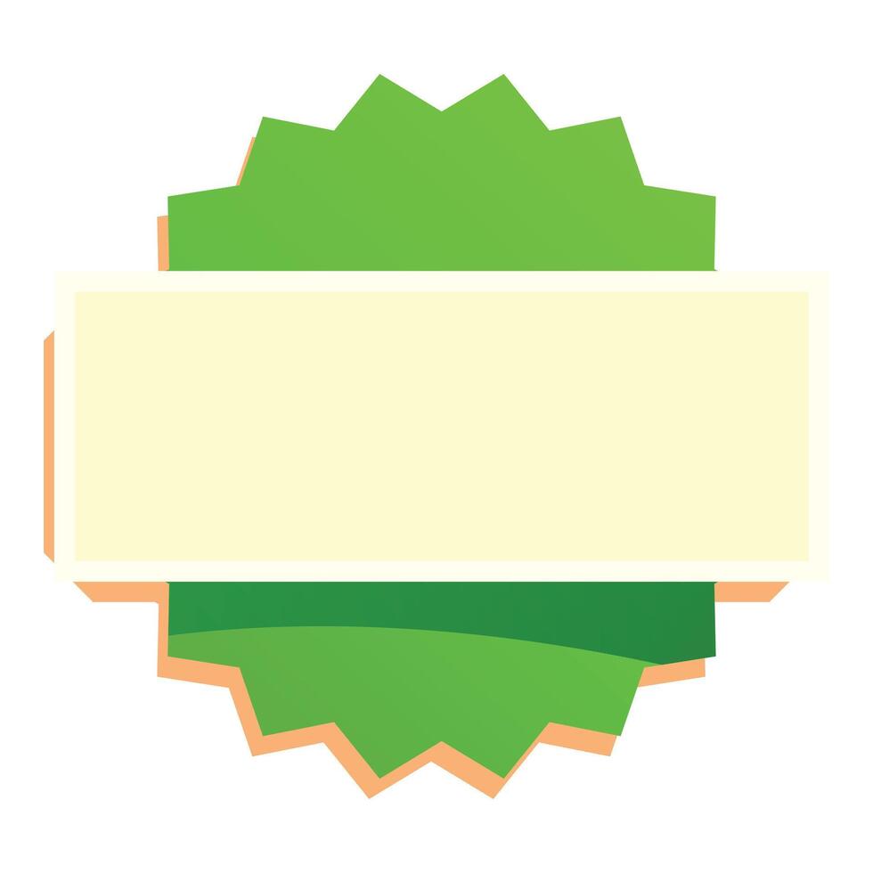 Green blank starburst offer badge with blank banner vector