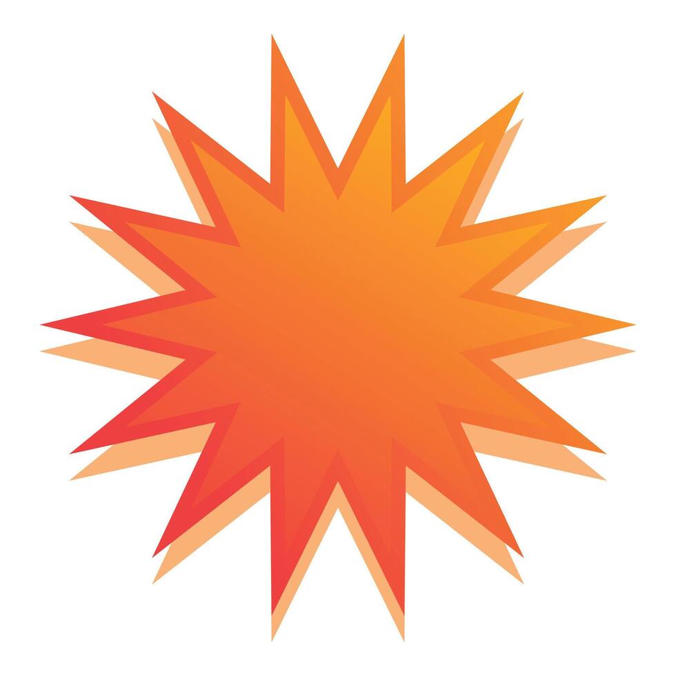 Orange star shape shining with gradient colors vector