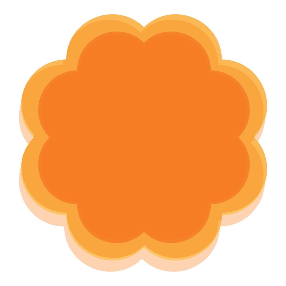 Orange flower shape blank text box with shadow vector