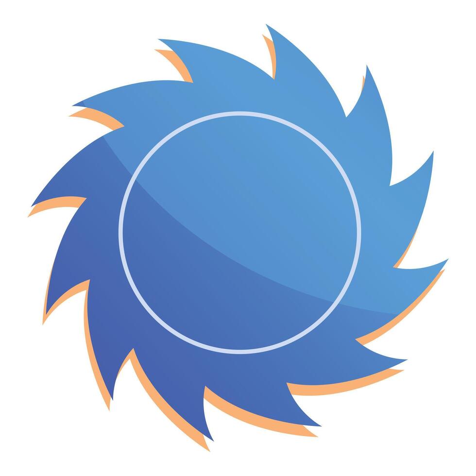 Blue sun shape with jagged edges empty frame vector