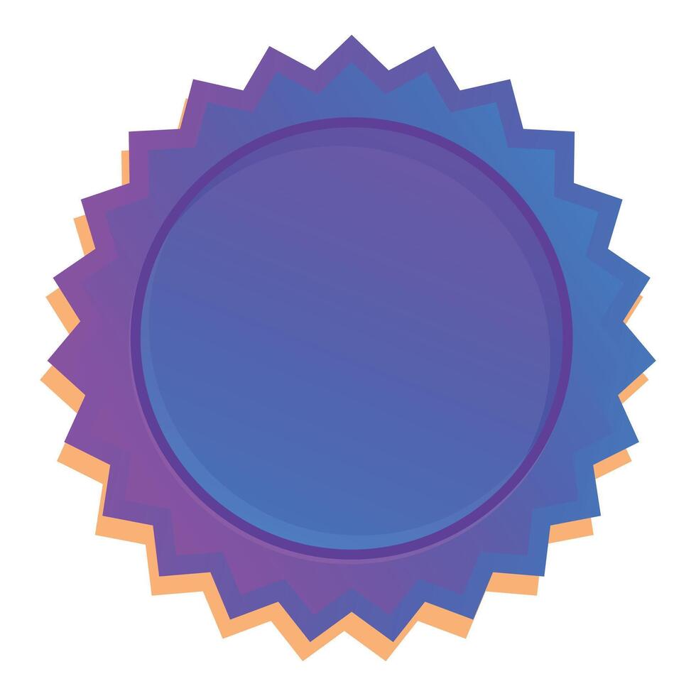 Round blank award badge with jagged edges featuring gradient colors vector