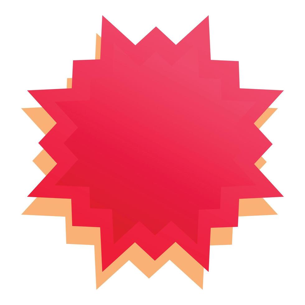 Gradient red star shape layered over each other creating a three dimensional effect vector