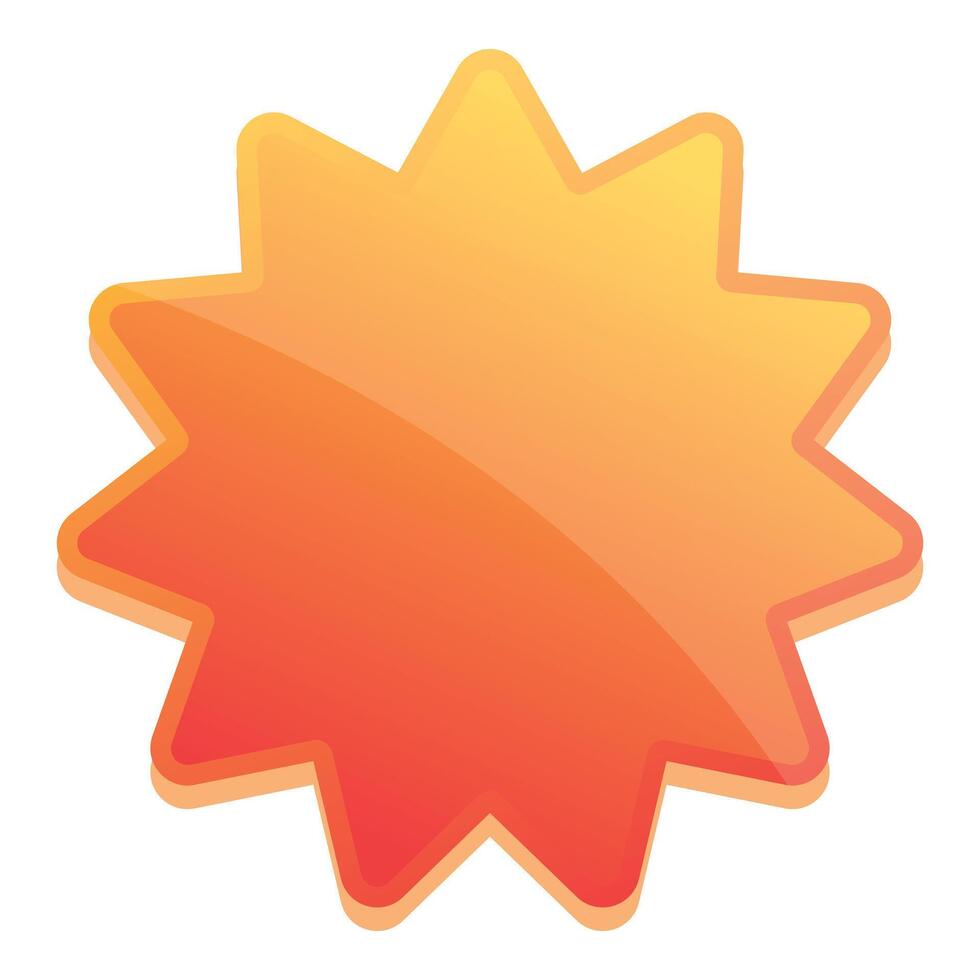 Orange starburst shape showing blank space for text vector