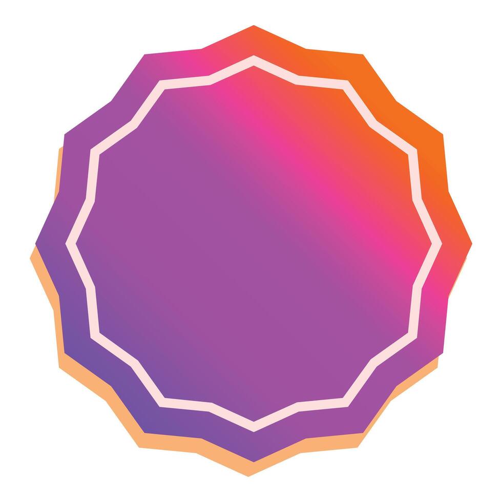 Vibrant purple and orange starburst background with white border vector