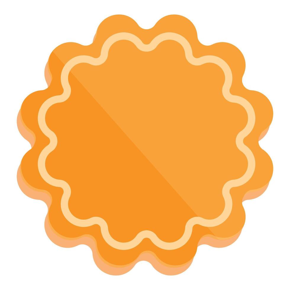 Round orange blank label with scalloped edge vector