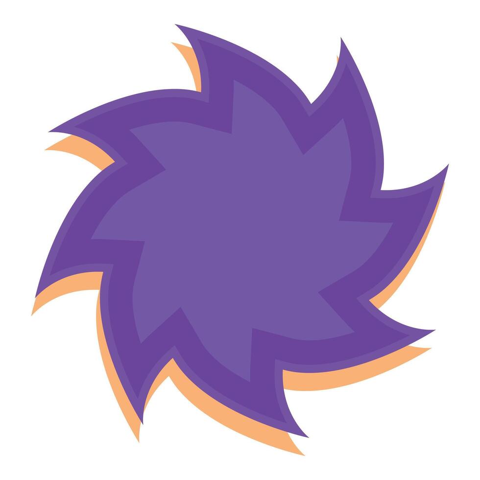Purple star shape rotating on a white background vector