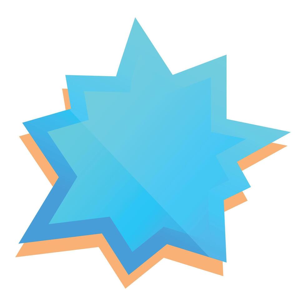 Blue and orange layered star shape abstract background design vector