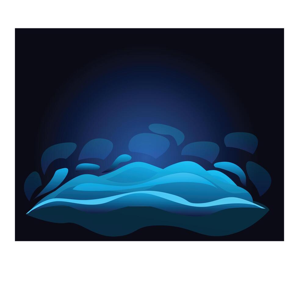 Abstract blue wave background flowing in dark space vector