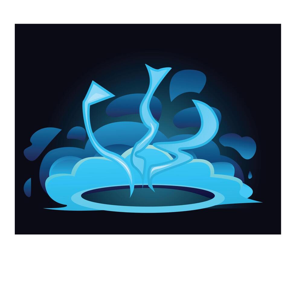 Magic portal opening with blue glowing energy emitting light beams vector