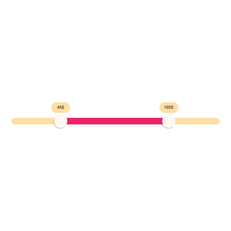 Price slider showing increasing cost with round button vector