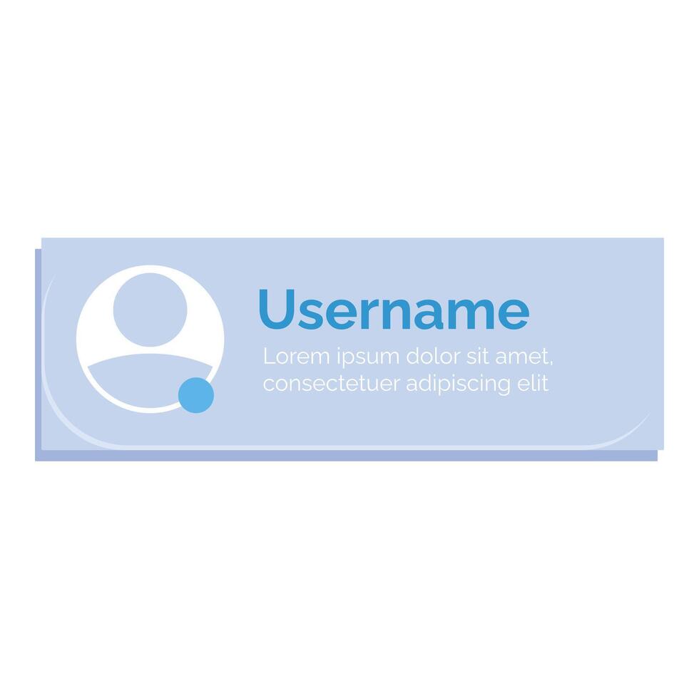 Minimalist user interface element showing username field vector