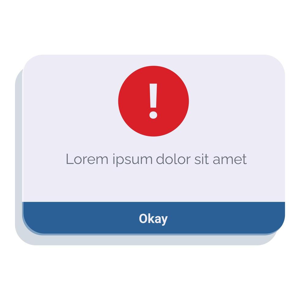 System error warning message popping up on a digital device vector