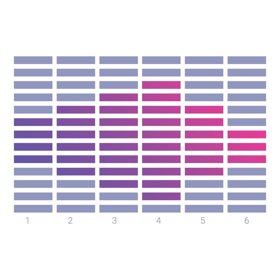 Modern data visualization with colorful gradient bars representing data insights vector