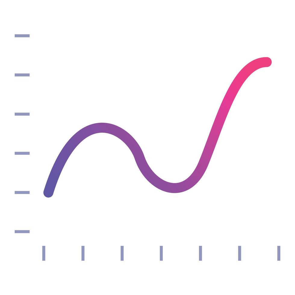 Gradient line chart showing market volatility and growth vector