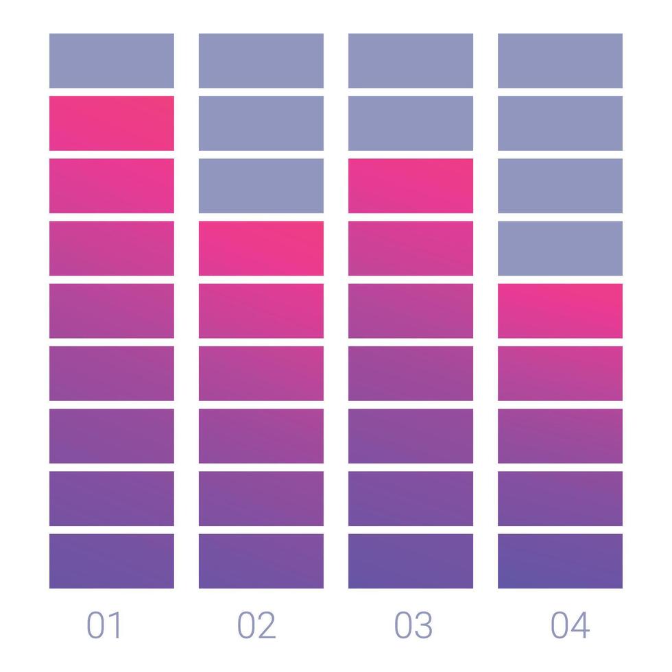 Modern gradient bar chart showing key performance indicators vector