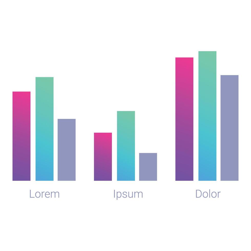 Colorful bar graph showing market growth and success vector