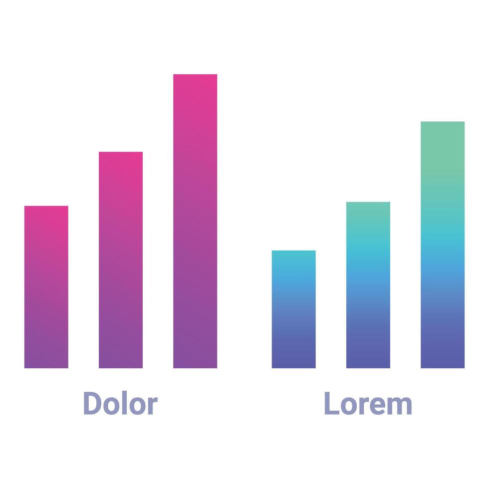 Colorful bar graph showing market growth and success vector