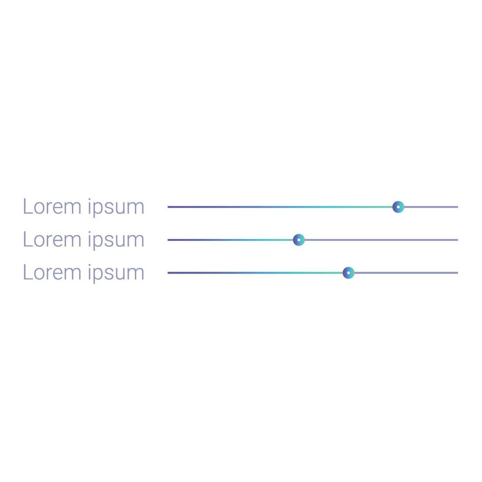 Minimalist user interface element showing loading status bar with color gradient vector