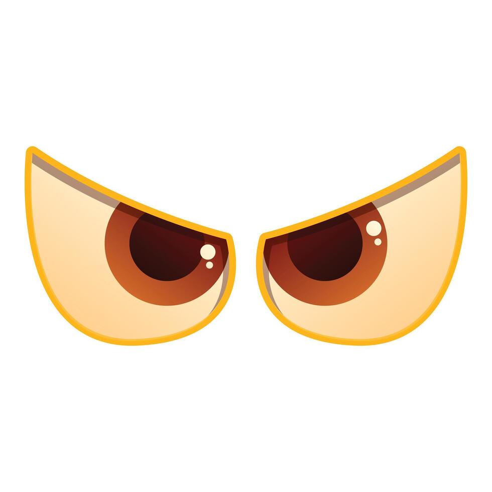 Cartoon angry eyes expressing negative emotions vector