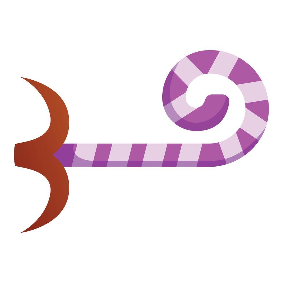 Purple and white striped party blower making noise vector