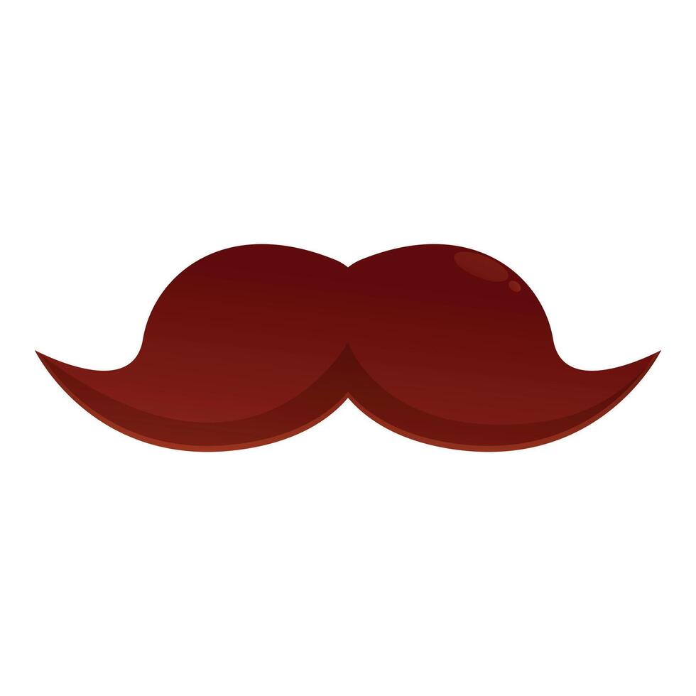 Brown curly vintage waxed gentleman mustache illustration vector