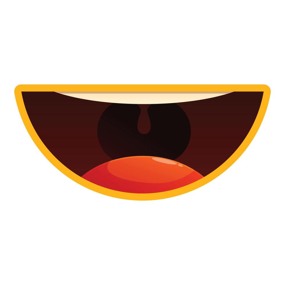 Big cartoon mouth smiling with tongue out and teeth showing vector