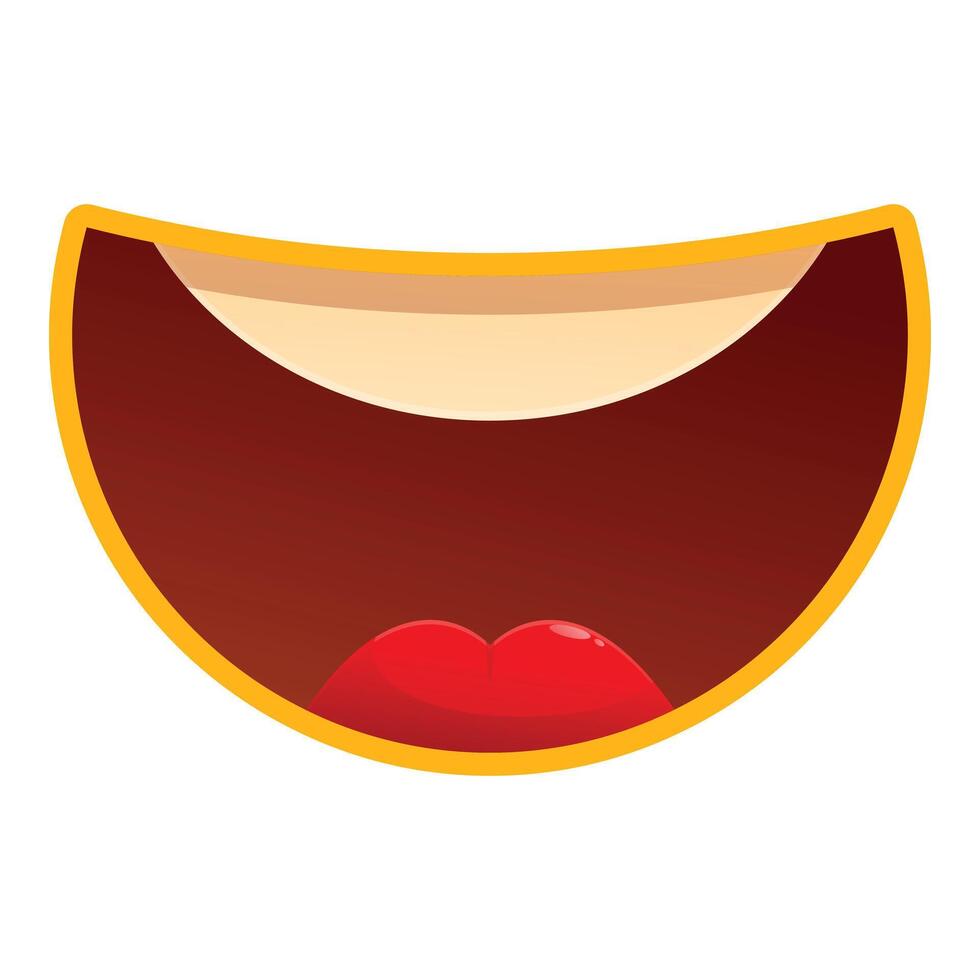 Cartoon mouth showing tongue and teeth laughing expression vector