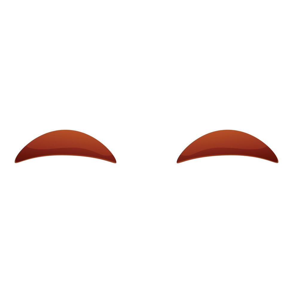 Two brown eyebrows expressing disdain and displeasure vector