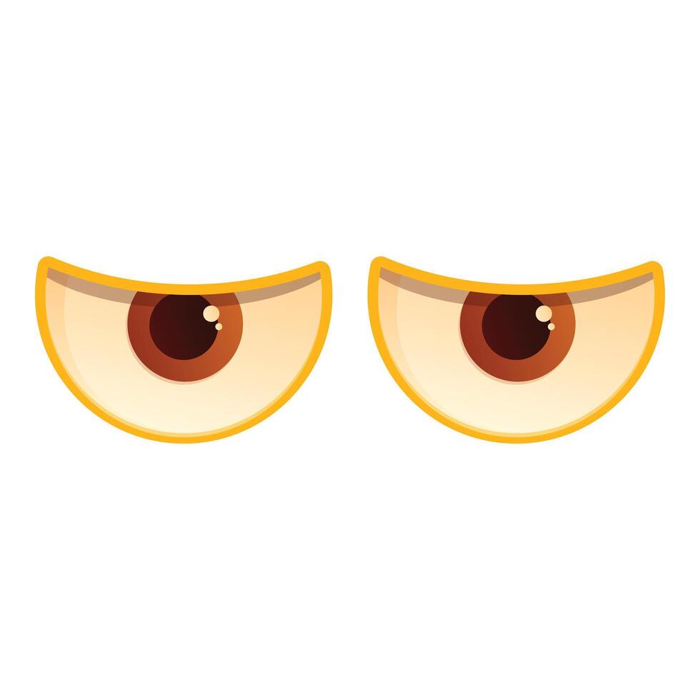 Cartoon eyes showing boredom with half closed eyelids vector