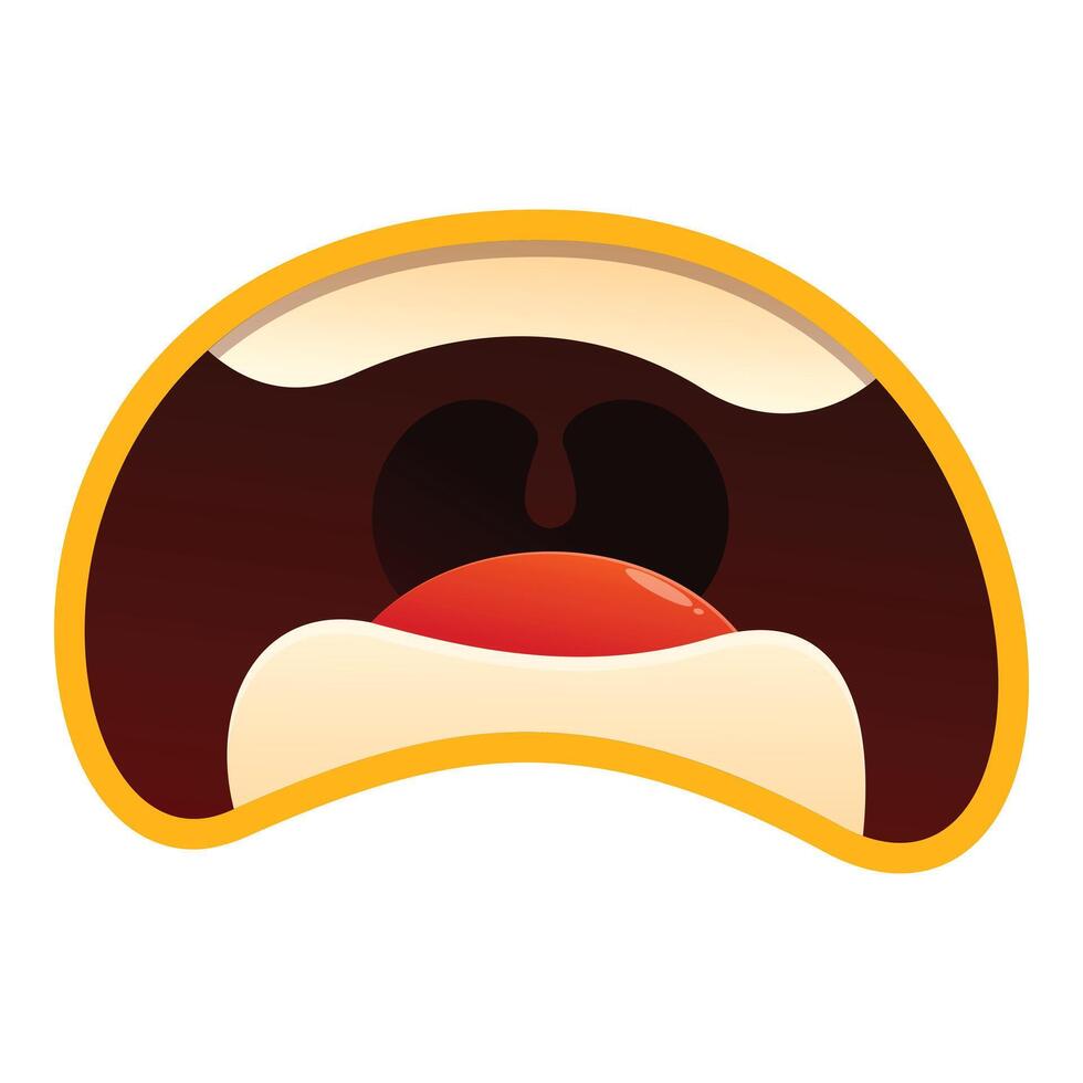 Cartoon mouth shouting with wide open mouth vector