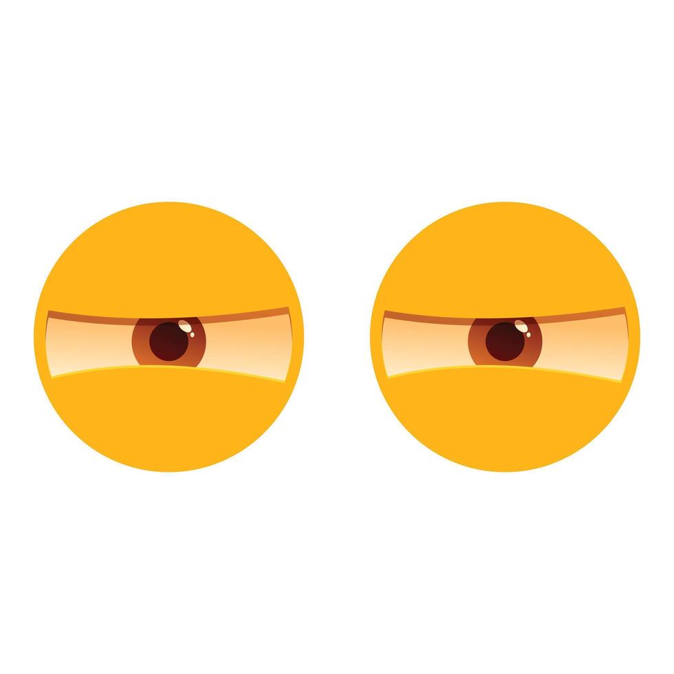 Pair of yellow cartoon eyes showing suspicion vector