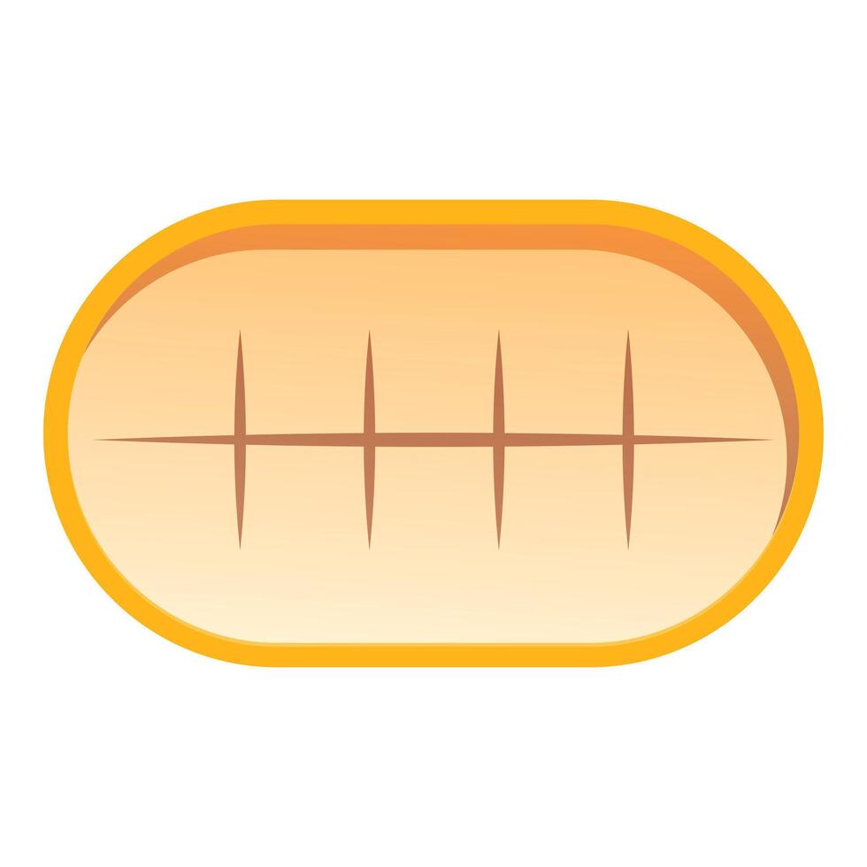 Delicious oval loaf of bread baking with golden crust vector