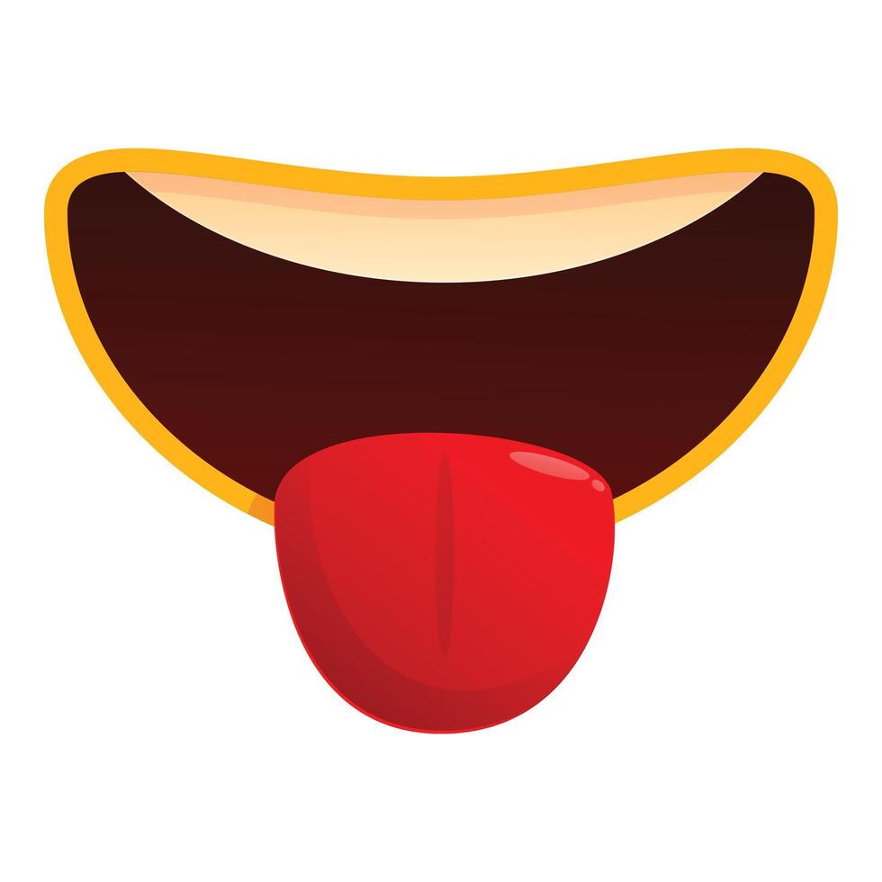 Cartoon mouth showing tongue sticking out licking lips smiling vector