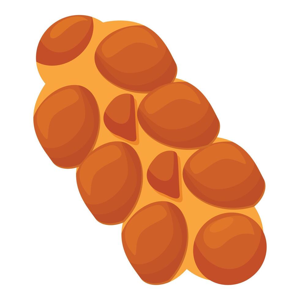 Freshly baked challah bread loaf with sesame seeds for shabbat vector